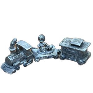 Vintage Precious Moments Pewter Train Set Figurine